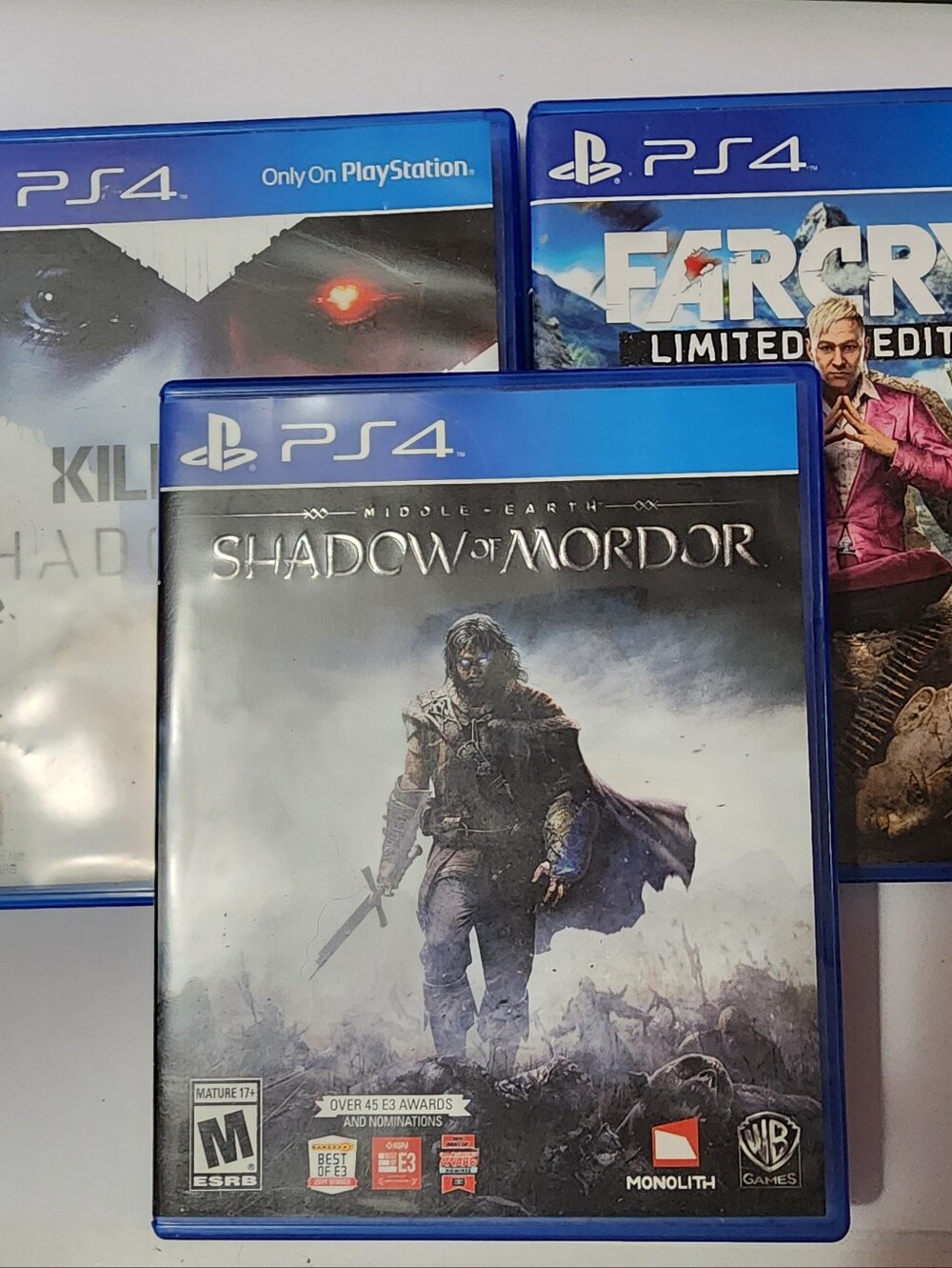 PS4 Games Lot Of 3 Farcry 4 Shadow Of Mordor Killzone Shadowfall
